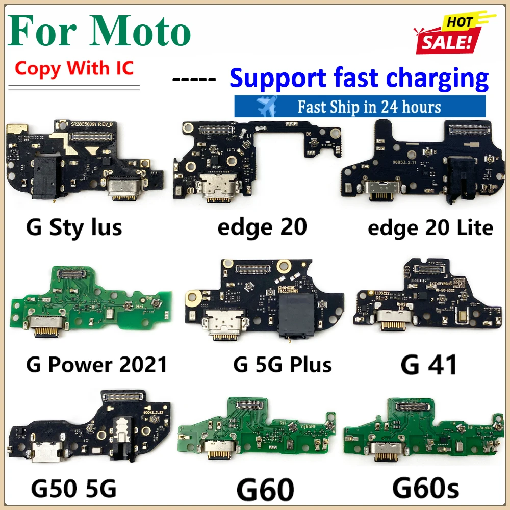 NEW USB Charging Port Board Cable Connector Parts For Moto G22 G71 E20 E40 G41 G60 G60S G51 5G G Stylus 2021 Power Edge 20 Lite