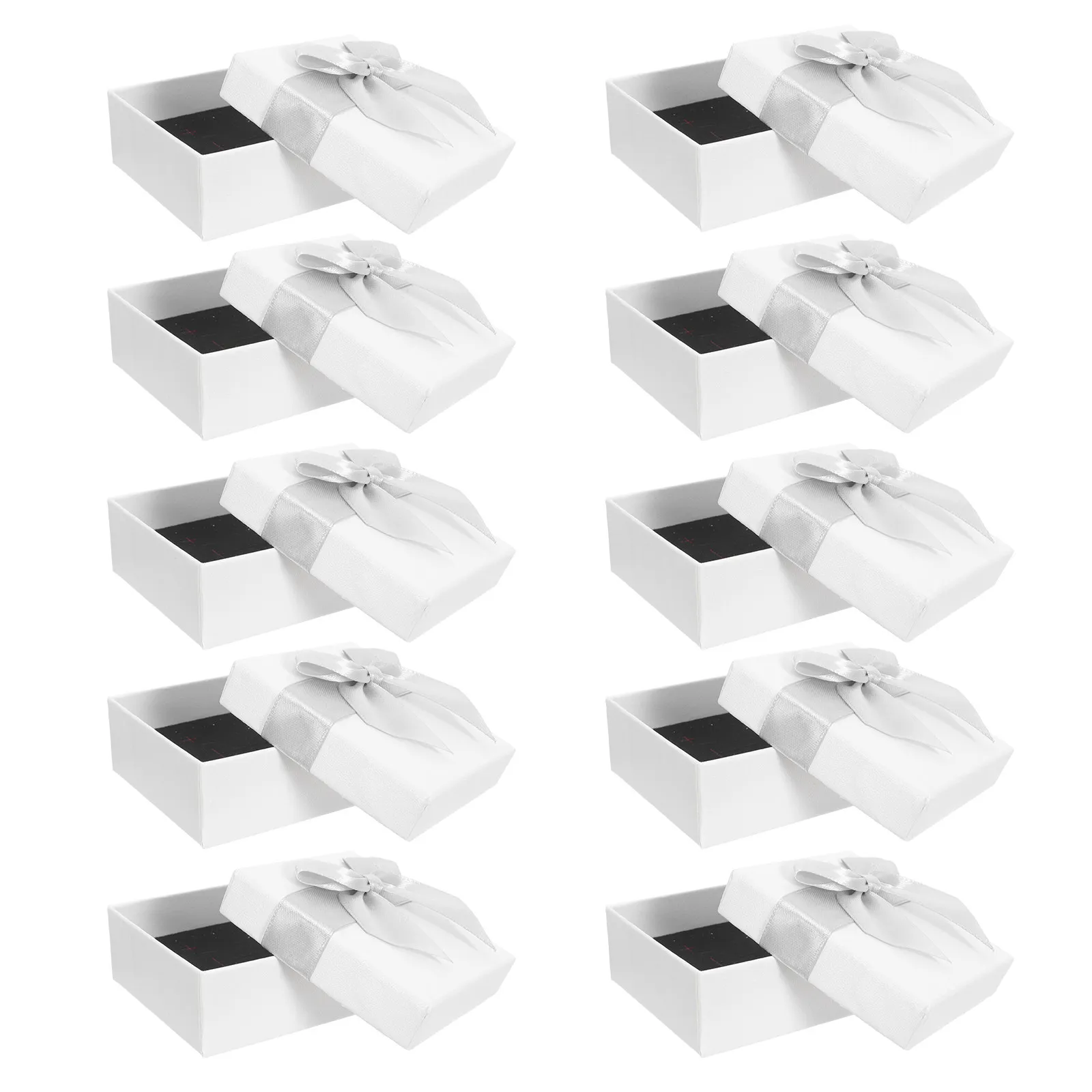 

10Pcs Pearl Paper Jewelry Gift Boxes Small Cardboard Present Boxes Lidded Jewelry Packaging for Earrings Rings Pendants Display