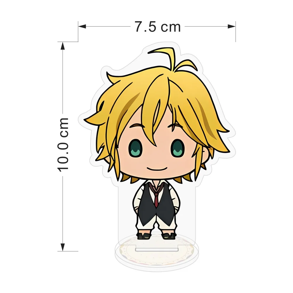 The Seven Deadly Sins Acrylic Stand Figure 10cm Chibi Anime Kawaii Meliodas, Elizabeth, Ban Desktop Decor Model Plate Keychain