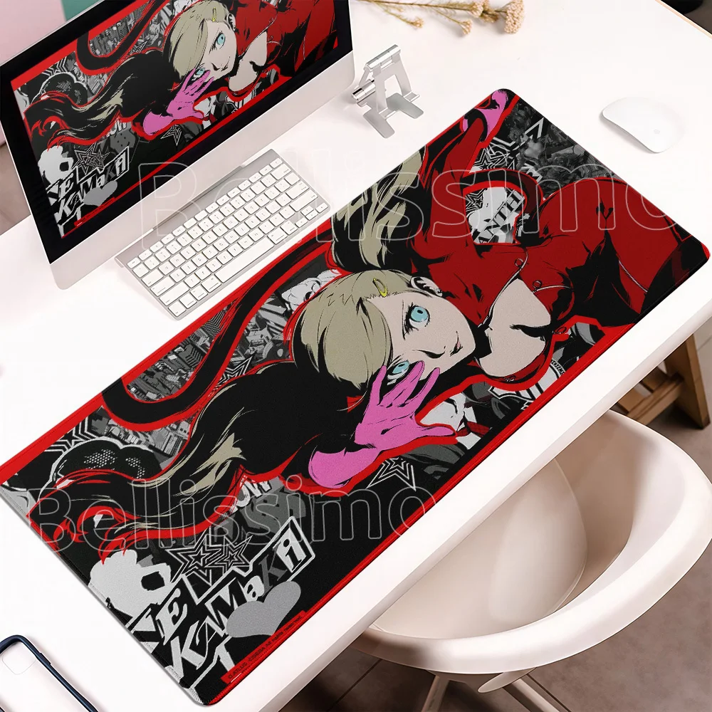 Large PC Gamer Mouse Pad P-persona 5 HD Rubber Non-Slip Deskmat Mechanical Keyboard Mat XXL Locking Edge Home Office Accessories
