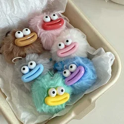 Sausage Mouth Hair Ball Key Chain Funny Plush Doll Bag Pendant Key Ring Charms Students Backpack Car Decor Bag Accessories