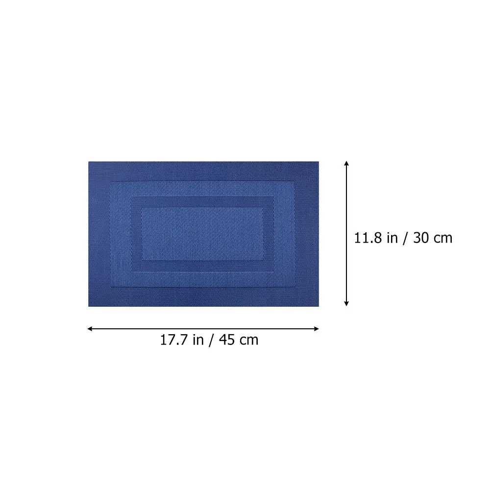 

4Pcs PVC Dinner Mats Heat Resistant Anti Slip Placemats for Home Cafe Table Protection Decoration Festive Place Mats Blue Set