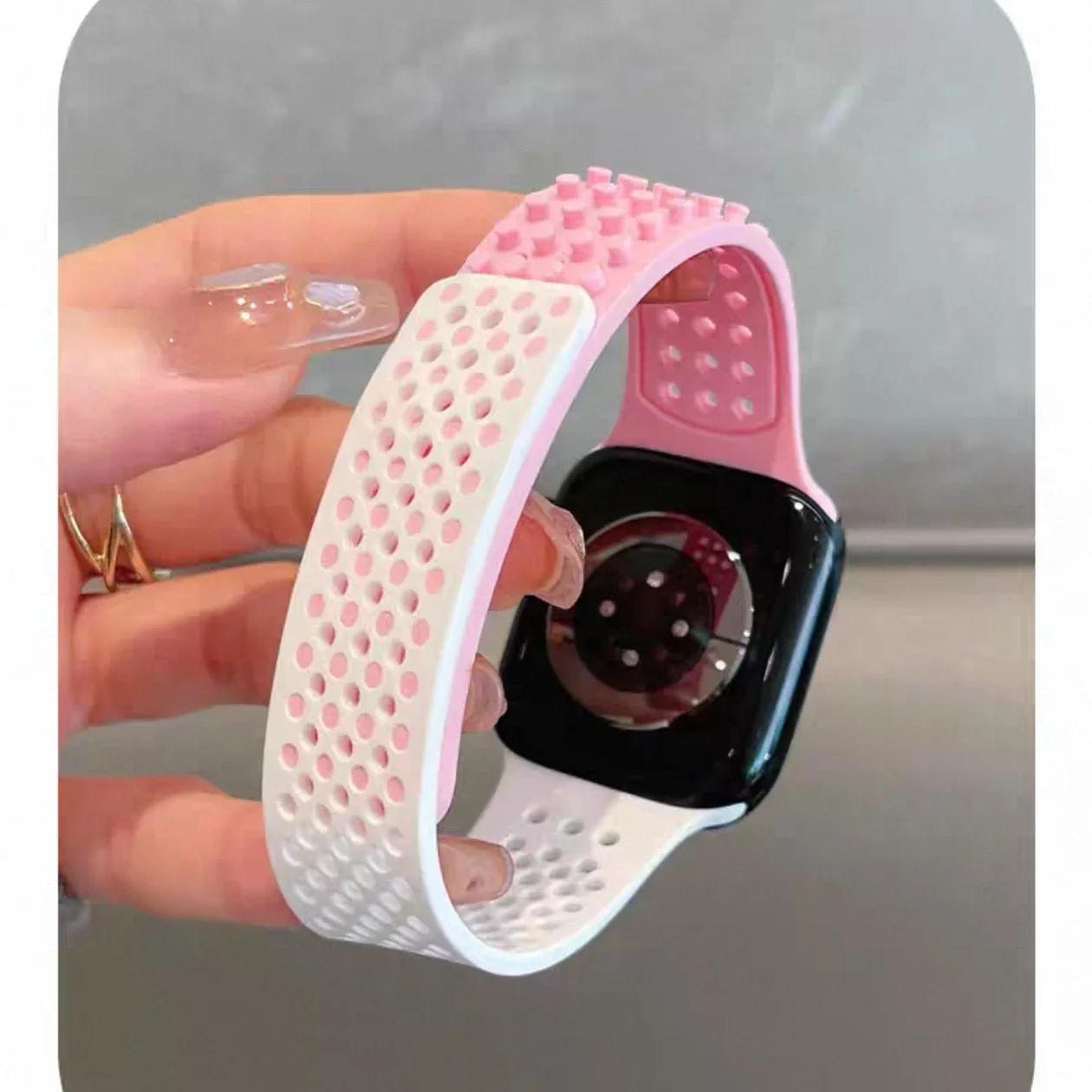ممتاز فريد غير ضغط سيليكون حزام ل سوار ساعة يد آبل النساء سلسلة 10/9/8/7/6 38 مللي متر 40 مللي متر 41 مللي متر 42 مللي متر 44 مللي متر 45 مللي متر 46 مللي متر 49 مللي متر