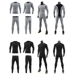 Men Bodybuilding Sportswear Clothes Fitness Suit Workout Pants Gym Muscle Elastic Compression Tights Skinny Running Tracksuit