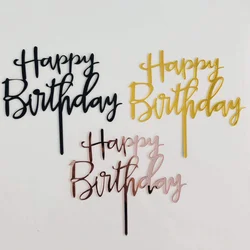 6pcs/3pcs Happy Birthday Rose Gold Silver Pink Acrylic Letter Cake Topper for 1st Birthday Party Cake Decorations Supplies Decor