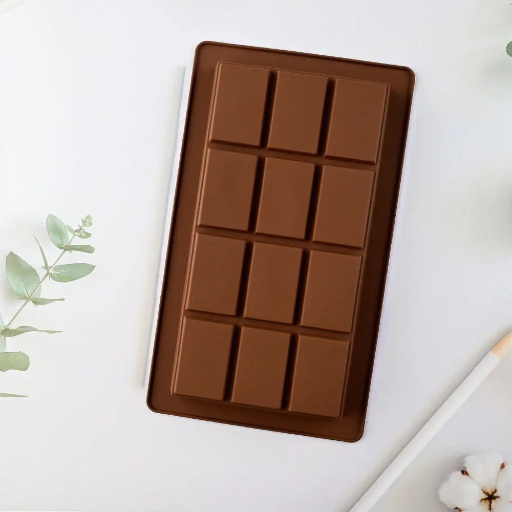 チョコレートバー型ディープドバイブレイクアパートキャンディー型ピスタチオチョコレートバー型を充填するための厚いぬいぐるみシリコーン型