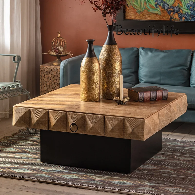 

Log Floor Living Room Coffee Table Modern Creative B & B Side Table