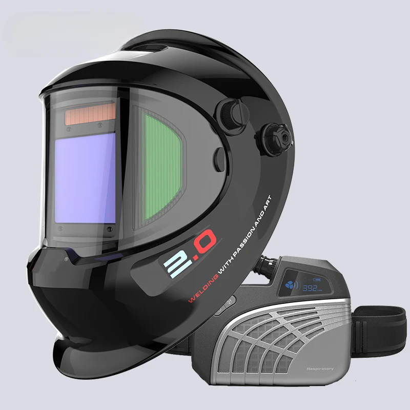 TECH Automatic Solar Powered Darkening Air Filter Purifying PAPR Welding Helmets For Grinding