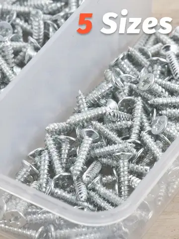 500pcs M2 Self Tapping Phillips Screws Assortment Kit 5 Sizes Alloy Steel Cross Drive Flat Head Self Drilling Wood Screws DIY