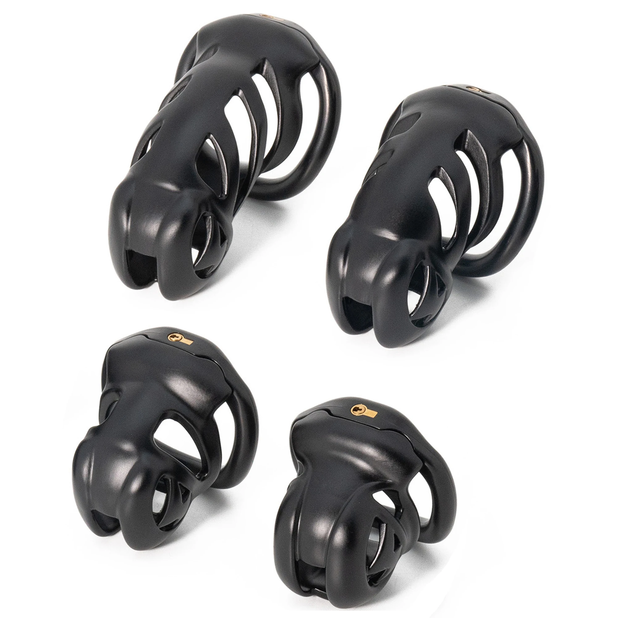 High quality Chastity Lock Cock Cage 3D Invisible Lock with 4 Arc Ring Testicle Chastity Belt BDSM Toy Hentai Bondage Sex ToyS - view 4