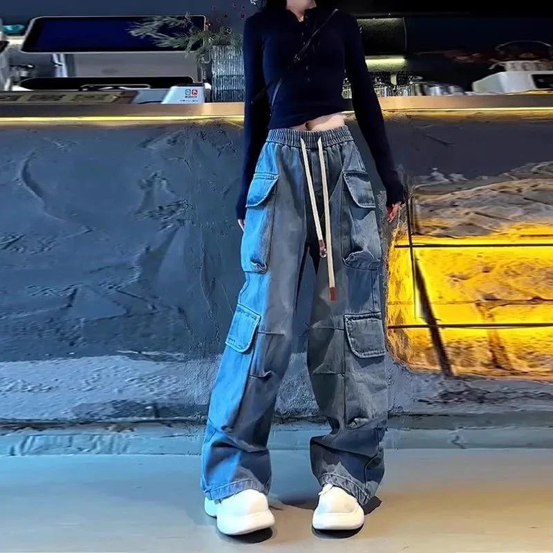 السراويل البضائع النسائية طويلة الخريف النايلون واسعة أرجل المتعثرة منقوشة Highstreet النمط البريطاني اصطف الكلاسيكية مناسبة أنيقة فريدة من نوعها