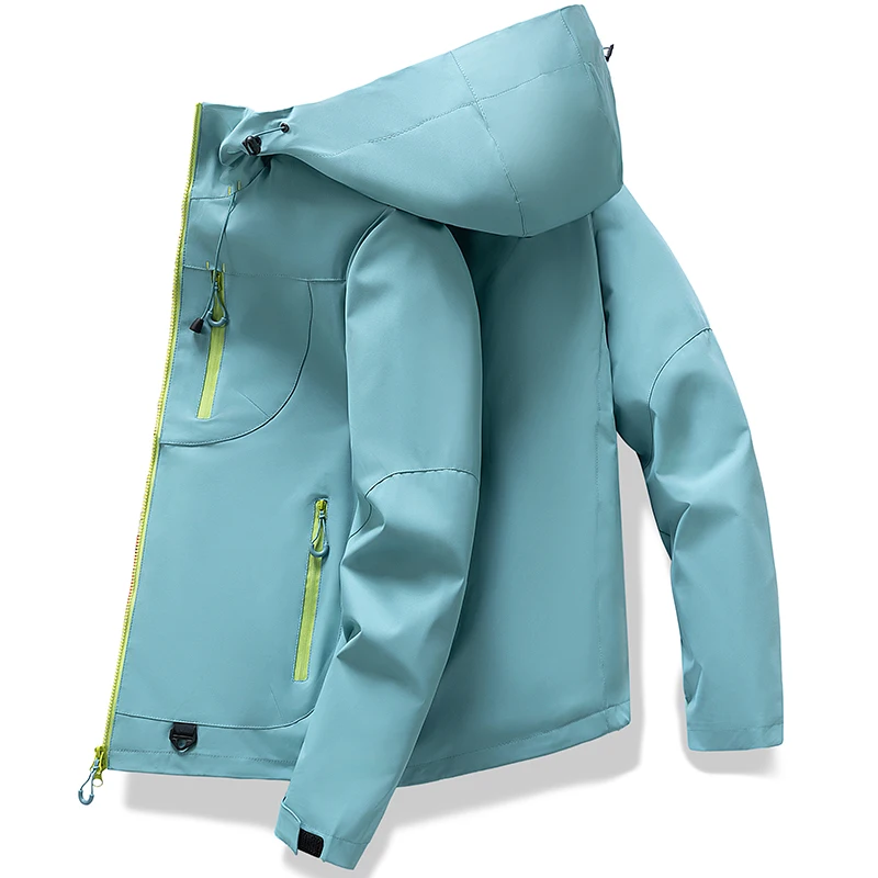 

Unisex Outdoor Windproof Jacket Hooded Windbreaker Jackets Spring Autumn Travel Hiking Casual Waterproof Coat for Daily Wear