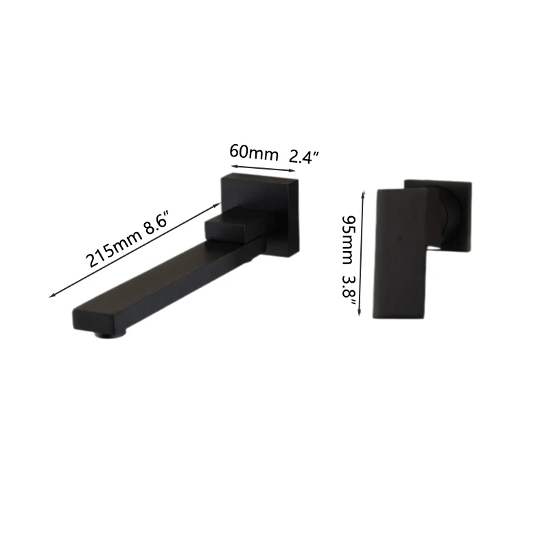 ZAPPO Matte Black Bathroom Bathtub Faucet Wall Mount Solid Brass Chrome Bathroom Basin Sink Mixer Faucets Tap w/360 Swivel Spout