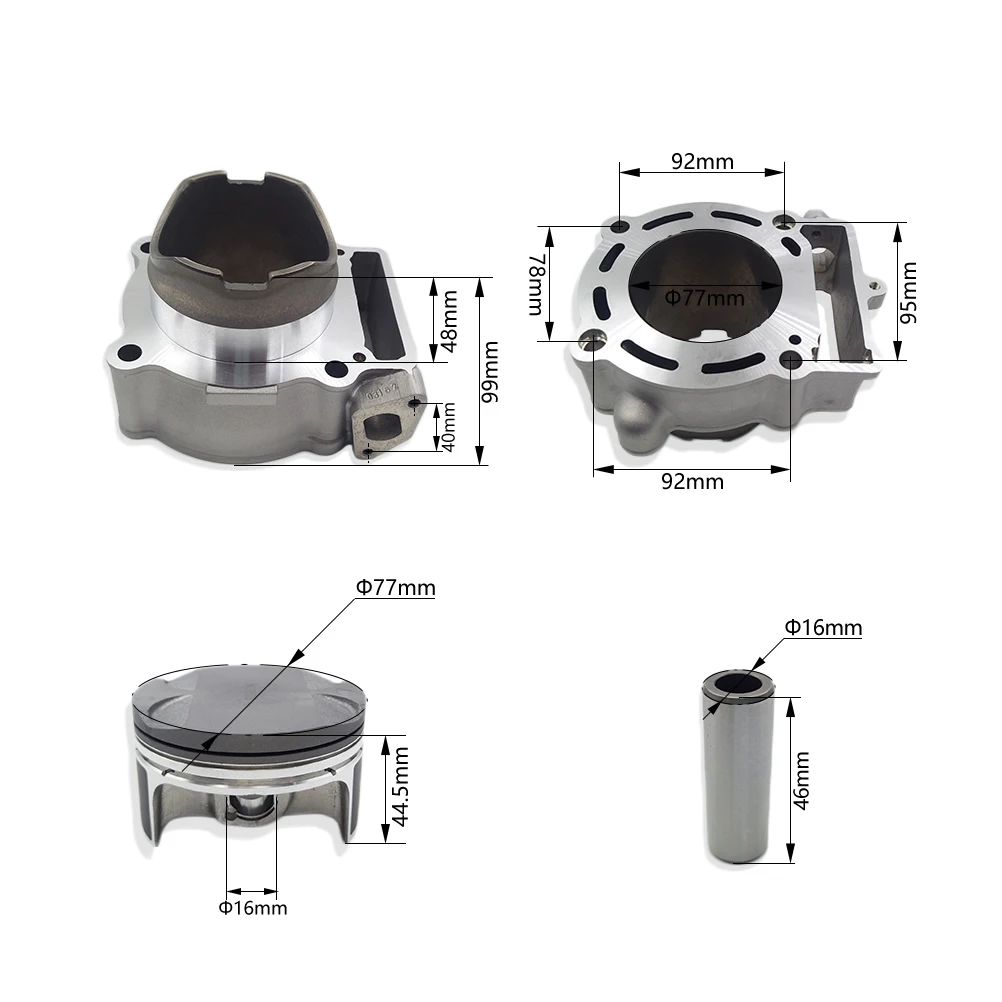 Motorcycle Accessories 77mm Air Cylinder Block Piston Pin Ring Gasket Pad Kit For ZONGSHEN ZS177MM NC250 Engine MOTOLAND AVANTIS