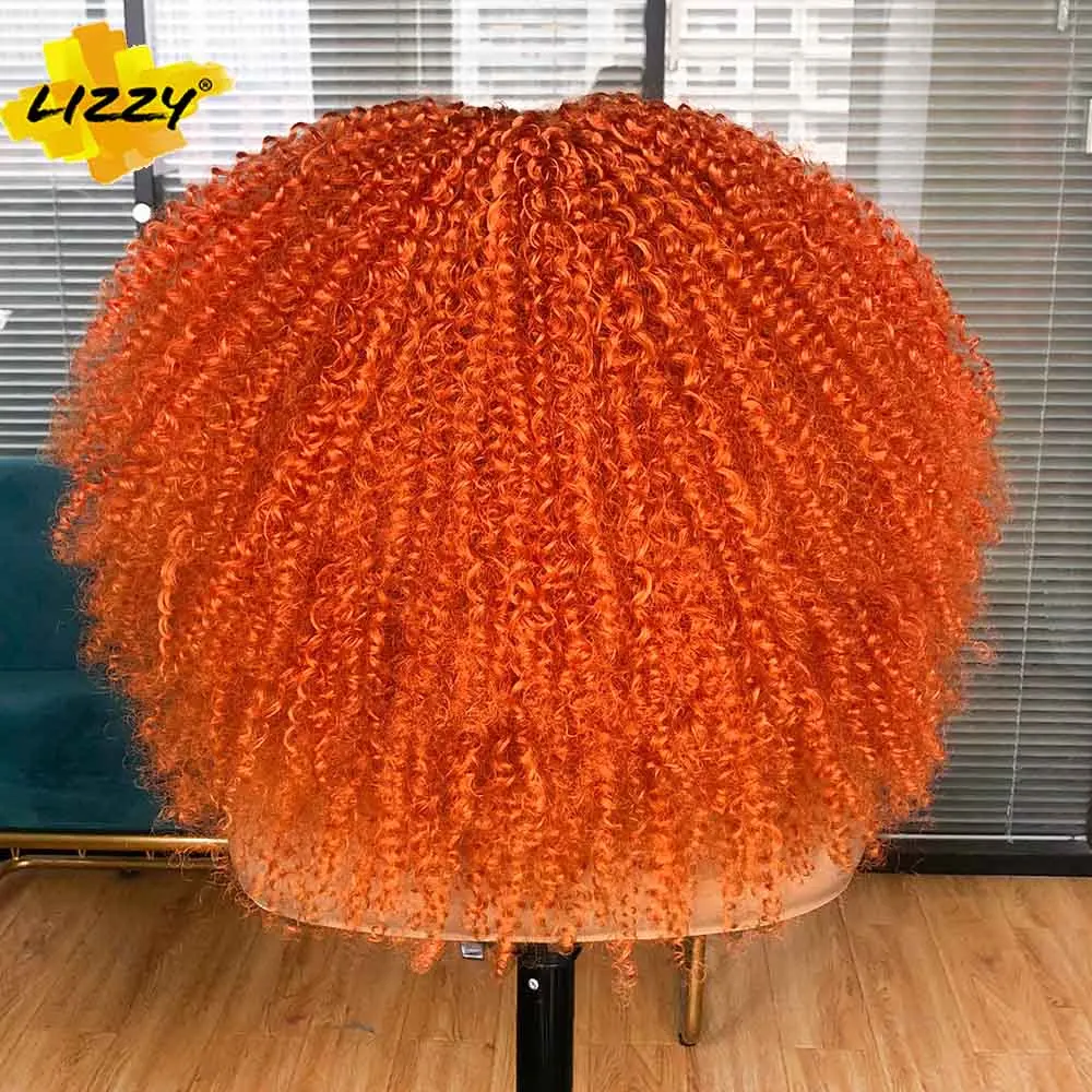 Lizzy Curly Wig Front Lace Wig Afro Kinky Curly Wig Synthetic Short Bob Wavy Wig Everyday Wear Wig Cosplay Wig