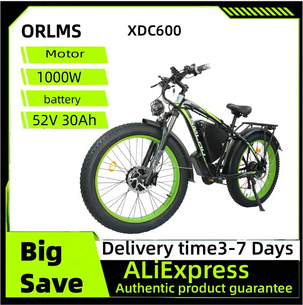 

ORLMS XDC600 Adult E-bike 1000W Motor 52V 30Ah battery Electric Bike,26-inch All-terrain fat tire E-Mountain bike