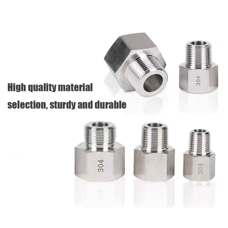 304 Stainless Steel Pipe Fitting Connector Adapter Metric to BSP 1/8