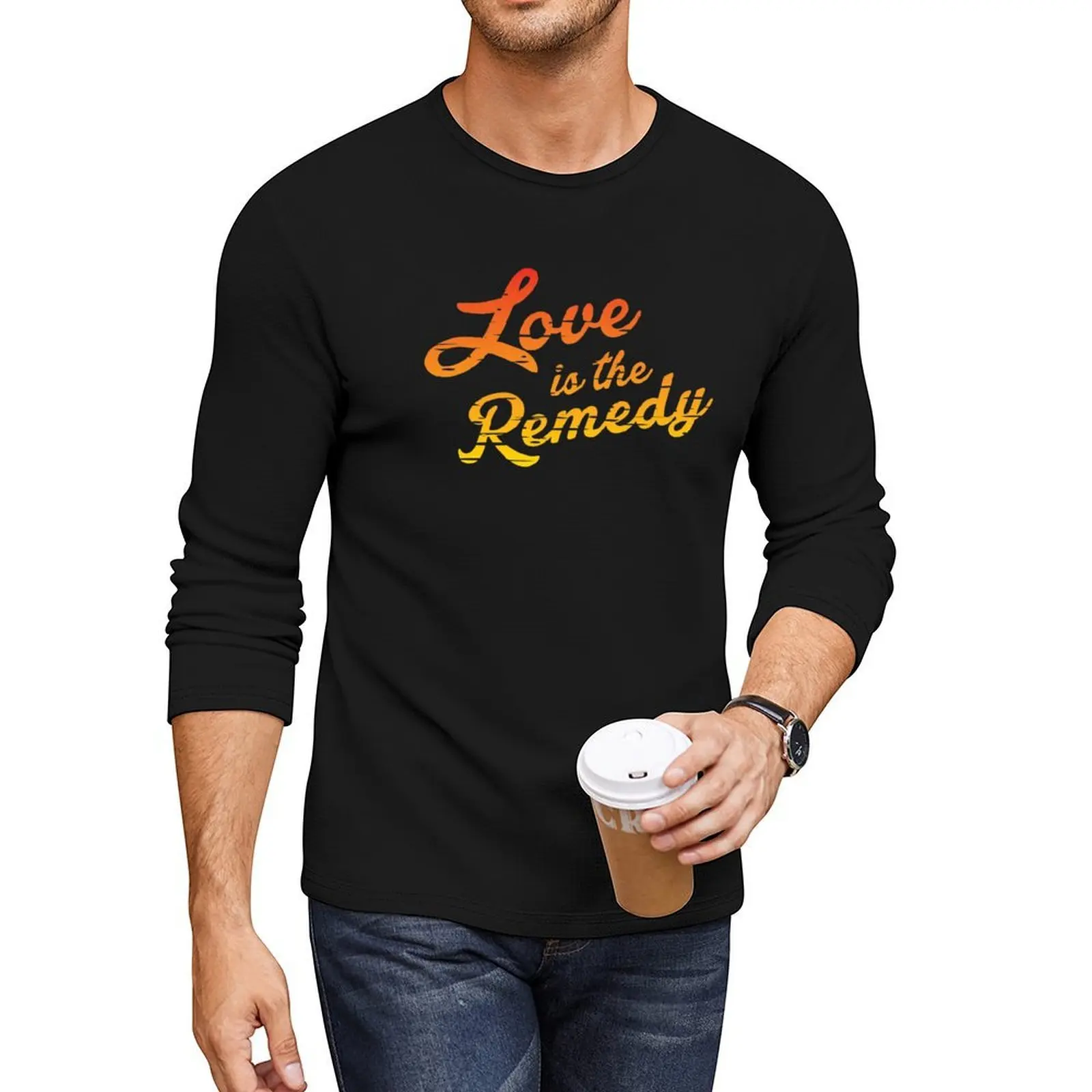 

Love is the Remedy Long T-Shirt graphic t shirts black t shirts Blouse t shirts for men
