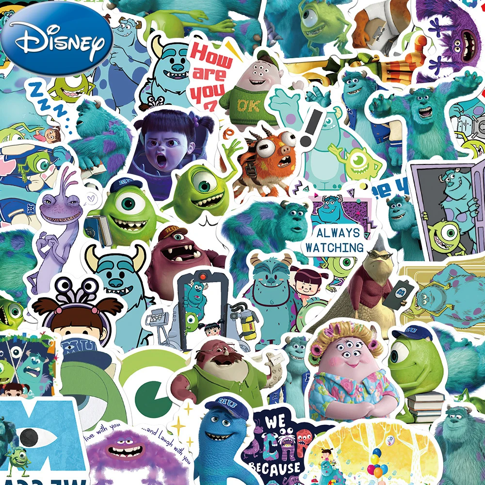 

10/30/50pcs Disney Monster Inc Cartoon Stickers Anime Decals DIY Laptop Notebook Phone Suitcase Decoration Sticker for Kids Toys