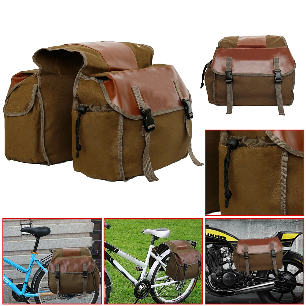 

Motorcycle Touring Saddle Bag Autobike Canvas Saddlebag Panniers Box with Large Capacity Motorbike Equipment Accessories