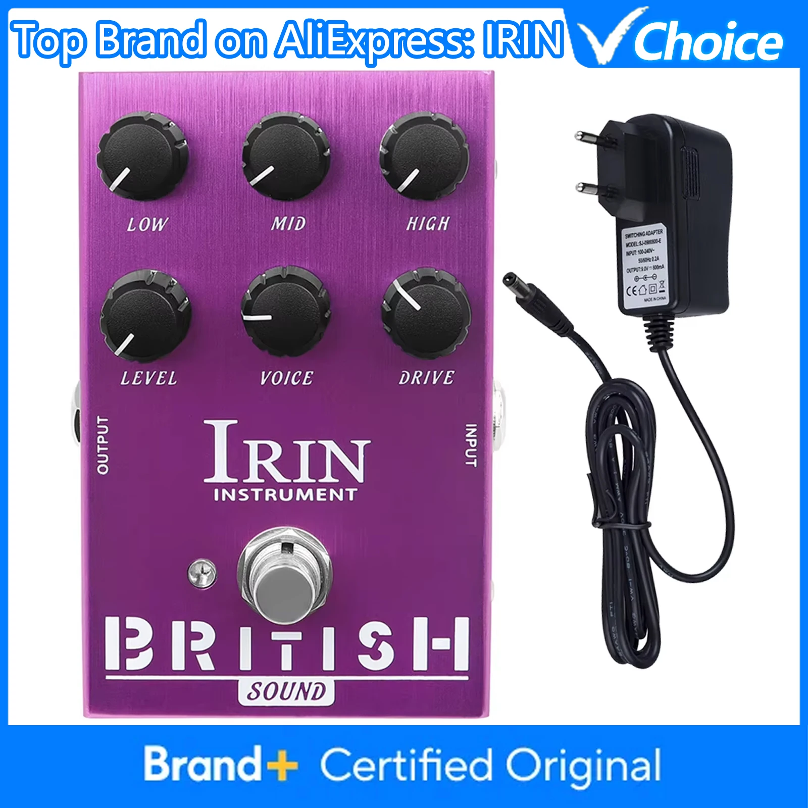 Pedal de Efectos para Guitarra IRIN, Simulador de Amplificador de Sonido Británico, Estilo Brit-Rock Era BluesBreaker Overdrive para Guitarra Eléctrica