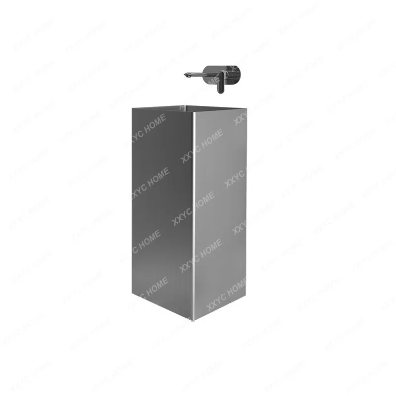 Stainless Steel Pedestal Basin Wash Basin Integrated Floor Washbasin Bar Bathroom Integrated Basin