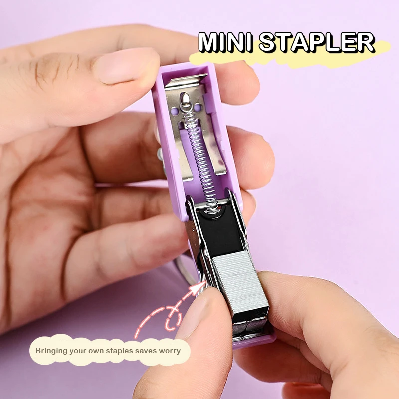 Portable Cartoon Animal Mini Trumpet Stapler Paper Binder Stationery NO.10 Staples Office Binding Tool School Kawaii Supplies