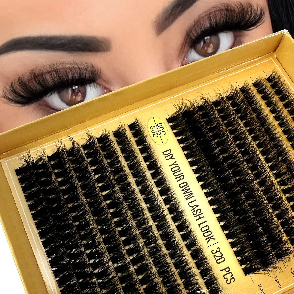 320Ps DIY 5D puszyste klastry rzęs 60D 80D 100D grube klastry rzęs D/DD Curl delikatne pojedyncze rzęsy 9-16mm przedłużanie rzęs