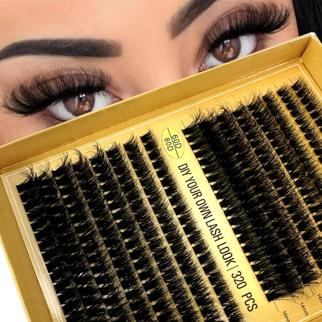 320Ps DIY 5D puszyste klastry rzęs 60D 80D 100D grube klastry rzęs D/DD Curl delikatne pojedyncze rzęsy 9-16mm przedłużanie rzęs