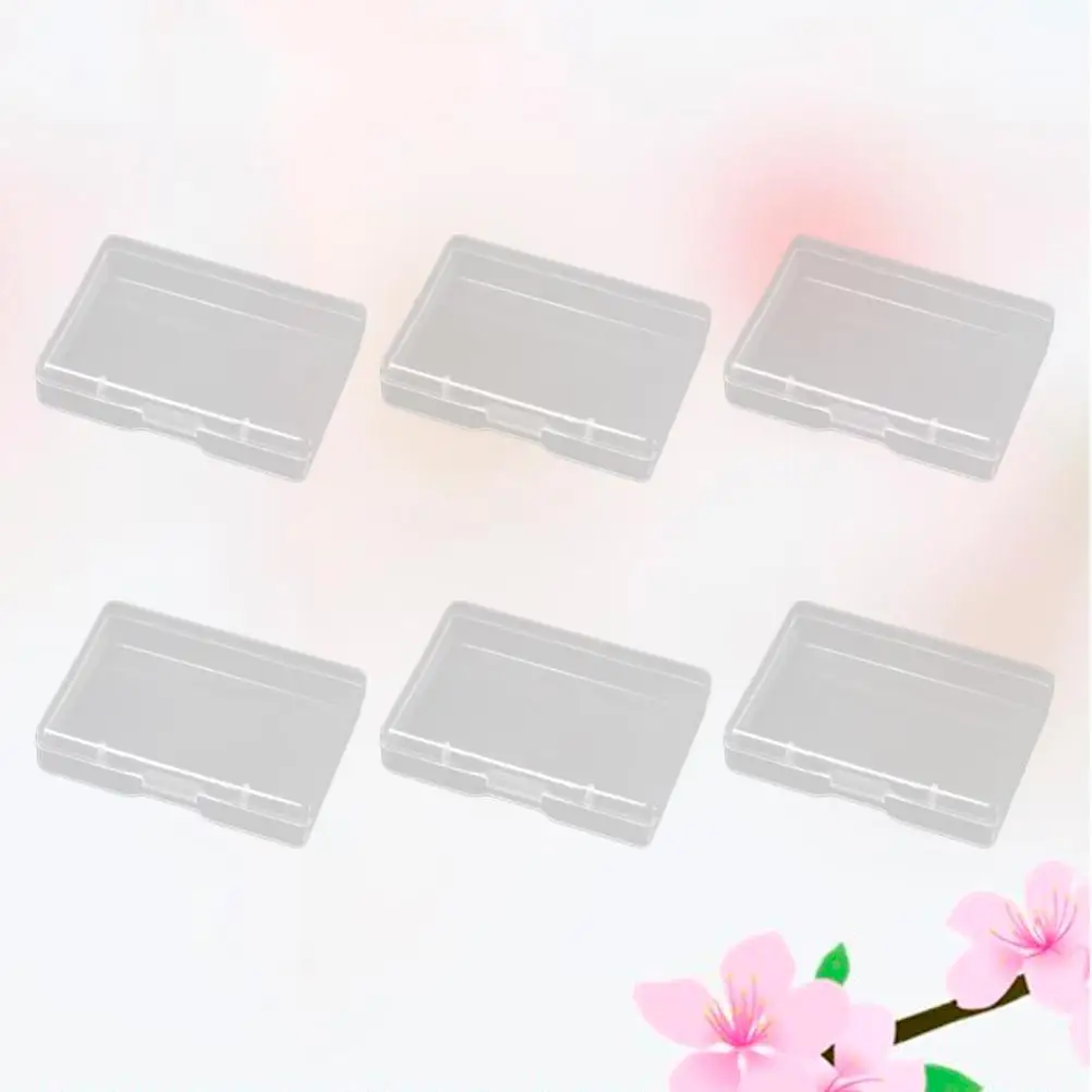 6 Pcs Plastic Storage Box Small Transparent Container Organizer for Beads Coins Jewelry Crafts Mini Case Collection