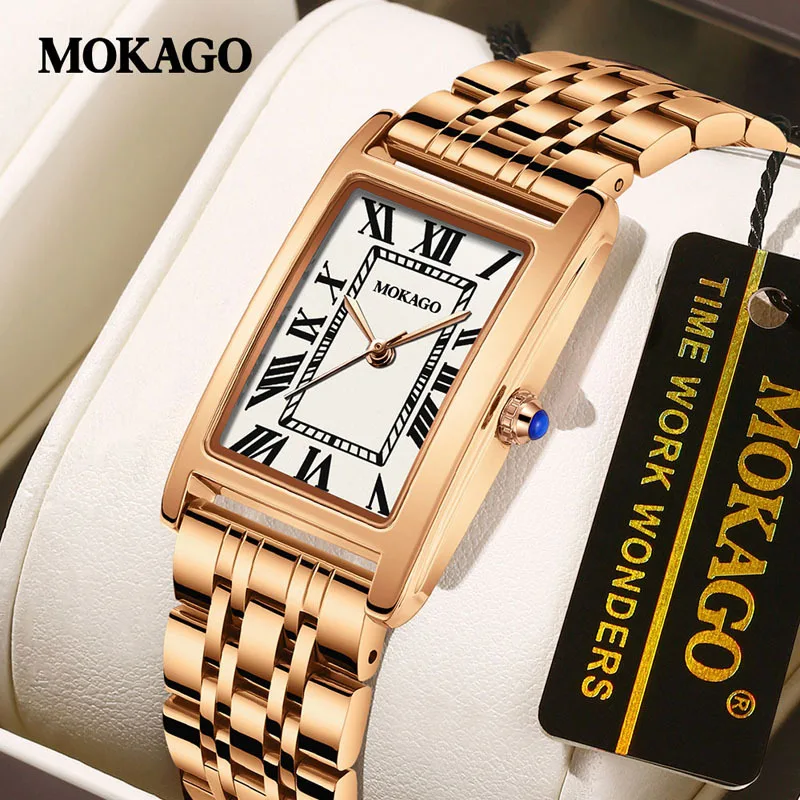 

2026 New MOKAGO8512 Fashion Retro Quartz Women's Watch 3ATM Waterproof Lightweight Body Roman Scale Luxury Women's Watch