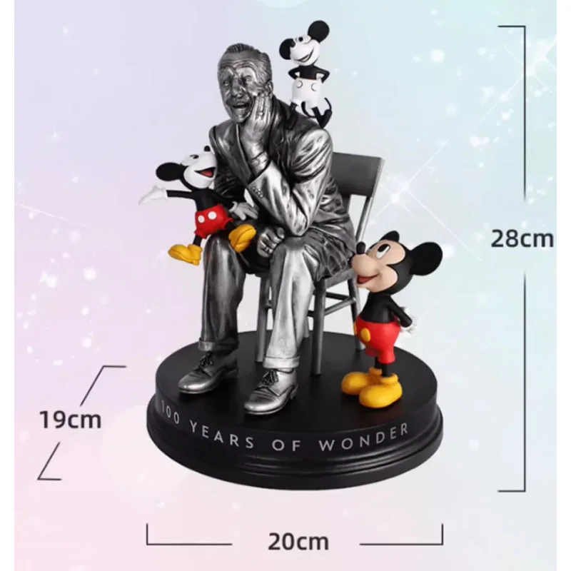 ديزني الأصلي المرآب عدة ميكي ماوس 100th الذكرى زخرفة والت وميكي شخصيات كرتونية لعب للأولاد هدية نموذج