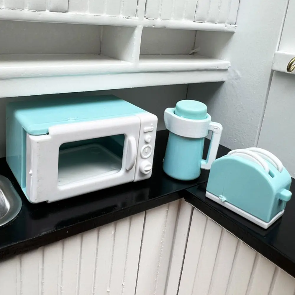 Doll House Furniture Doll Accessories Mini Kettle Scene Model Dollhouse Microwave Oven Miniature Bread Machine