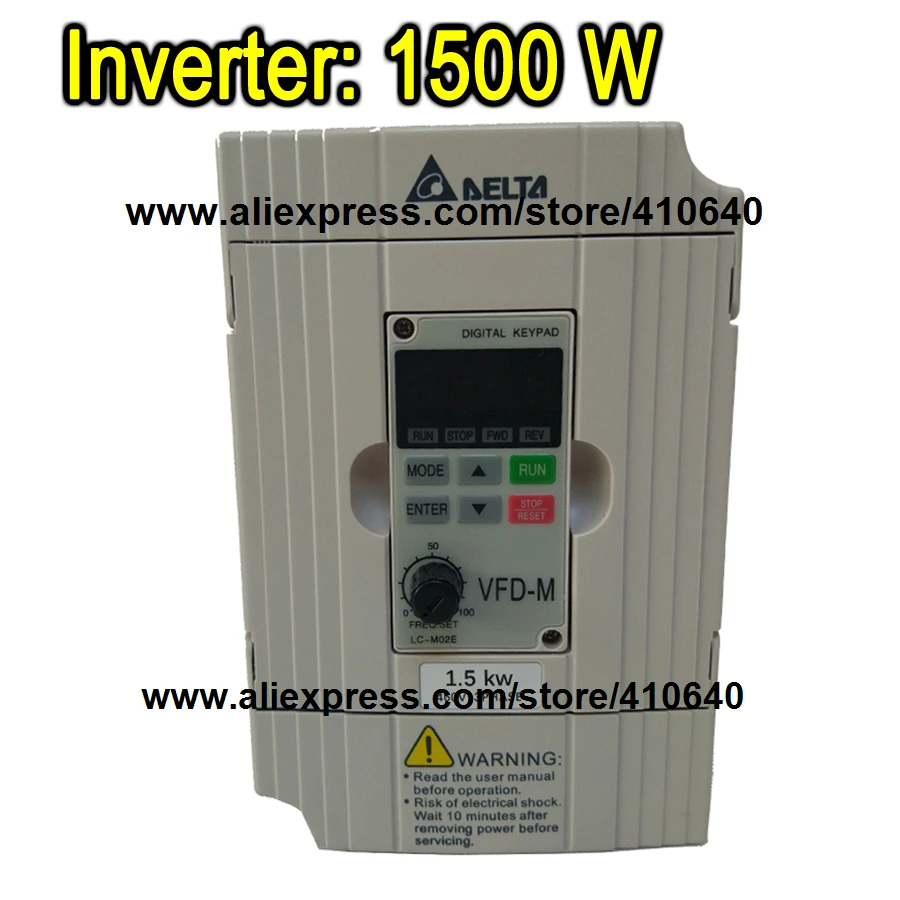 Delta Inverter 1.5 KW VFD015M43B 3 Phase 380V to 460V Rated Currrent 4 A Brand New 1500 W Products with Free Shipping Delivery