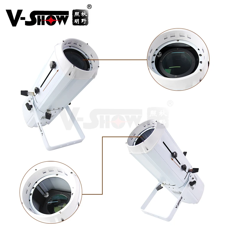 V-Show Pro 200W Zoom LED profile spotlight 3000K Ra95  DMX Led  Focus Gobo Projector Tv Studio Equipment Spot Light