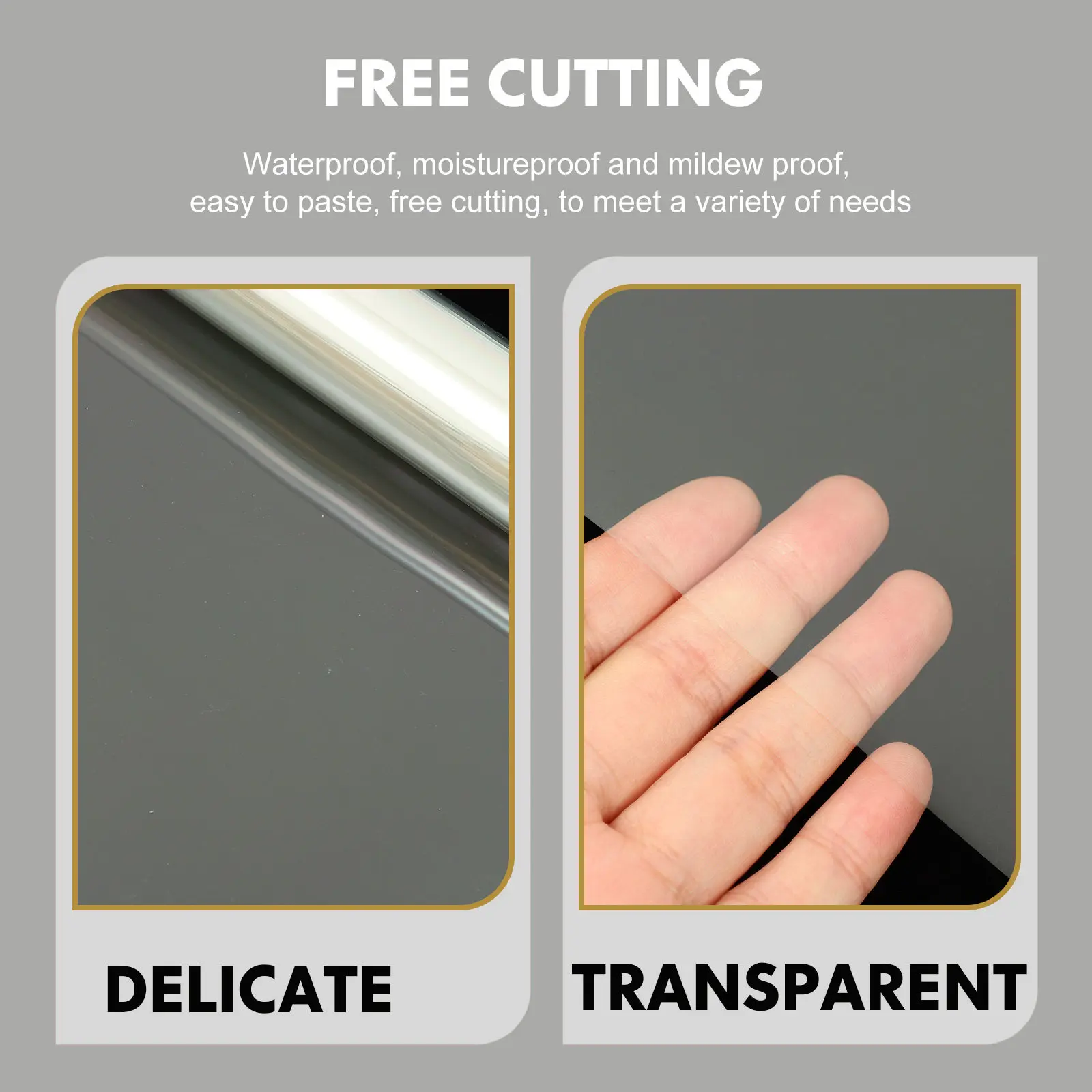 1 Roll Clear Table Protector Film High-Definition Transparent Waterproof Scratch-Proof Wear-Resistant High-Temp Resistant