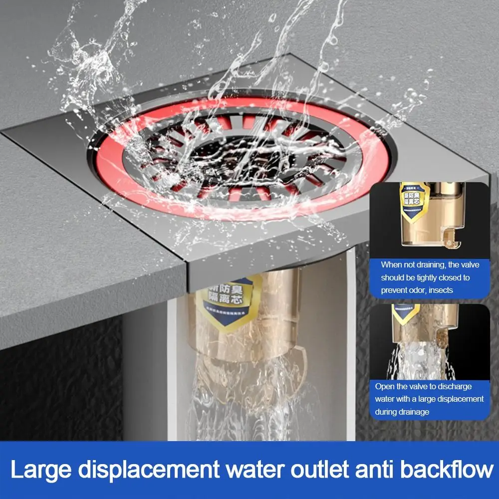 

Anti Odor Floor Drain Core Insect Prevention Removable Basin Drain Filter Seal Stopper Self-Closing Drain Cover