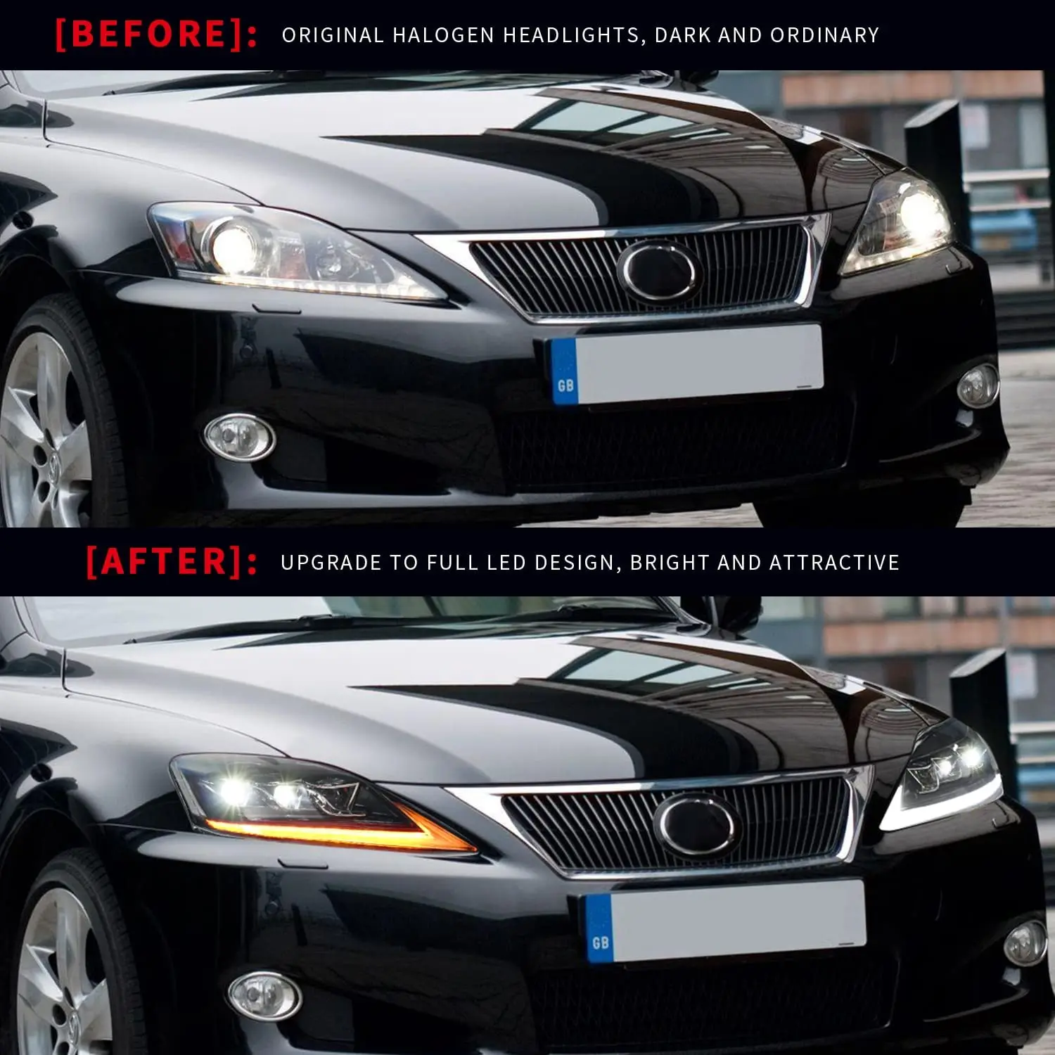 Reflektory Led kompatybilne z Lexus IS250 IS350 ISF IS 220d 2006- 2012 lampy przednie z sekwencyjnym obrotem S