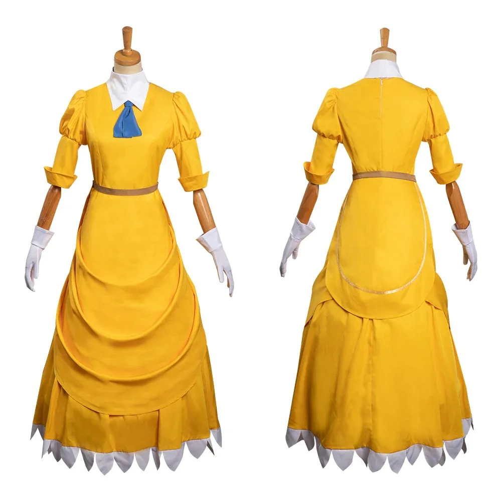 Movie Jane Tarzan Cosplay Costume Yellow Dress Woman Halloween Carnival Cosplay Jane Customized Clothes