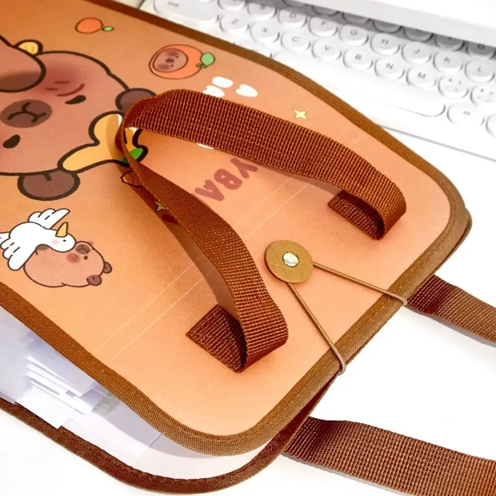 Cartoon Capibara A4 File Folder 13-Layer Expanding Waterproof Vertical Hand-held Bag Large Capacity Data Sorting Storage Bag