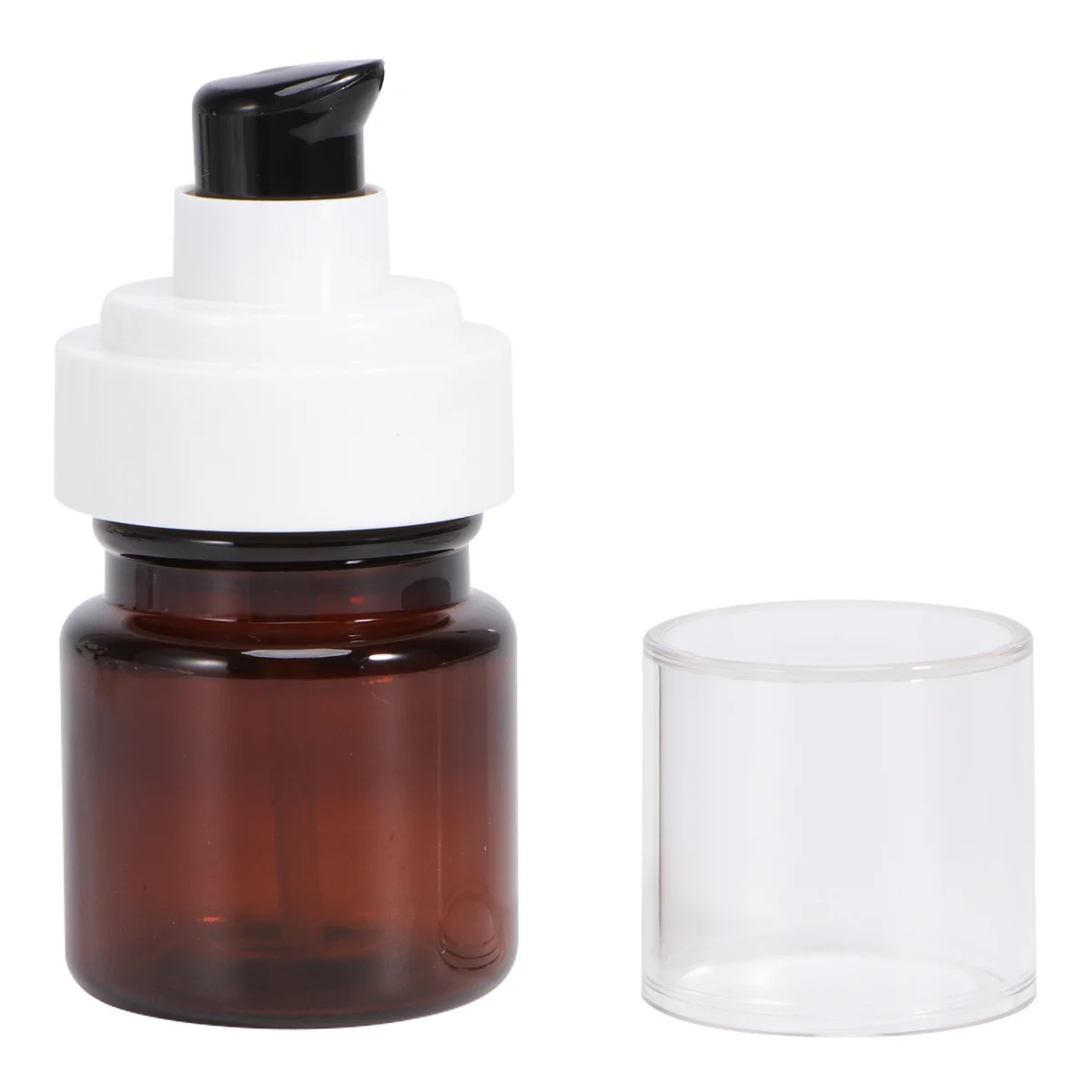 

3Pcs Brown Empty Pump Bottles Eco Friendly Protective Bottles Portable for Essential Oil Nail Perfume Use