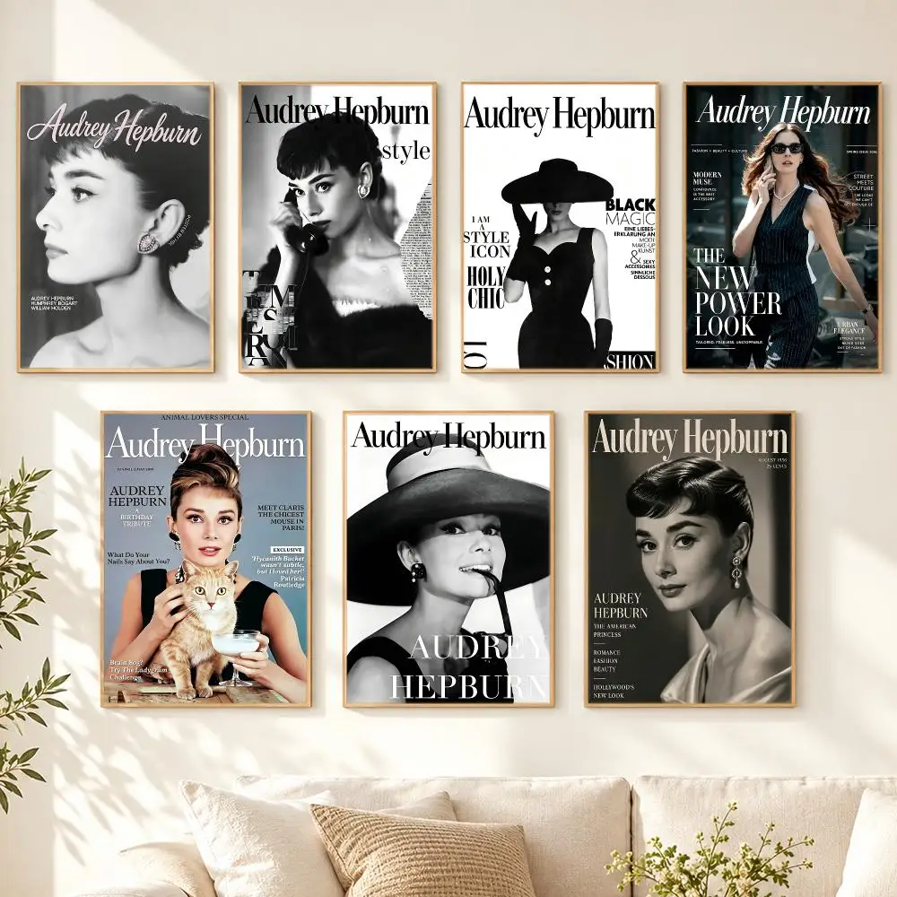actress Audrey Hepburn Poster Poster HD Printing Cozy Nordic Style for Home Decor for Living Room Bedroom Cafe Gift