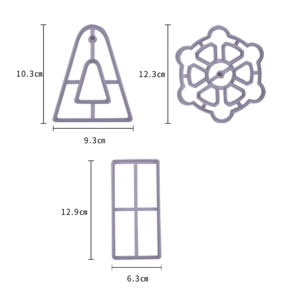 3pcs/set Baby Kids Wind Flower Mold 3d Ferris Wheel Cookie Cutter Fondant Cake Baking Tool Decor Embossed Molds Baking Pastry