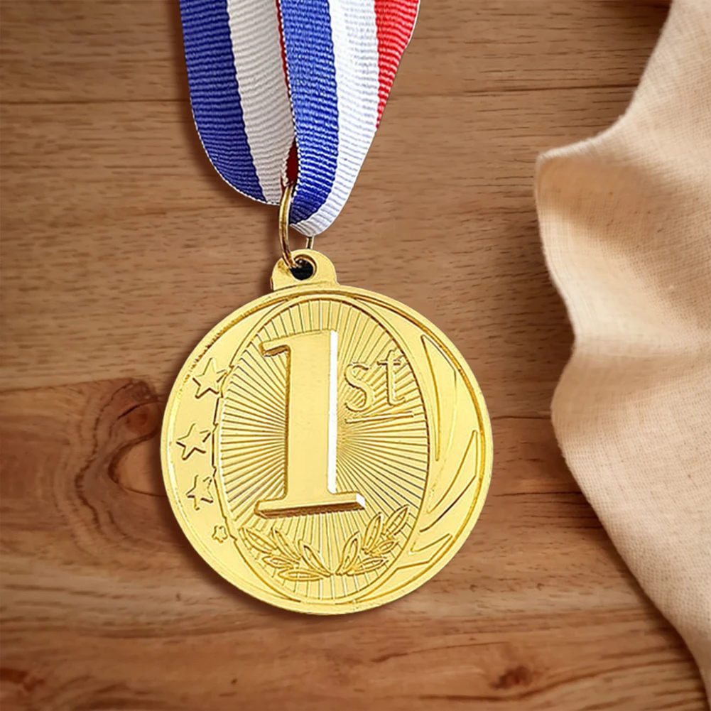 5 سنتيمتر الذهب/الفضة/البرونزية ميدالية المكافآت الرياضية مع شريط الرقبة الطلاب المكافآت المعدنية الفائزة ميداليات لألعاب كرة الماراثون #6