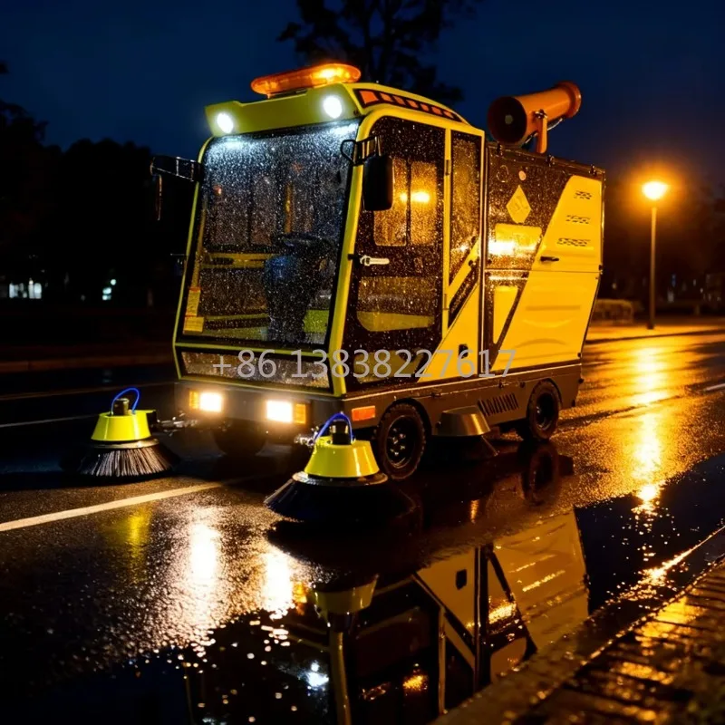Electric Road Sweeper Machine High-pressure fog cannon Vacuum Sweeper Washing and Sweeping Truck Street Cleaning Vehicle