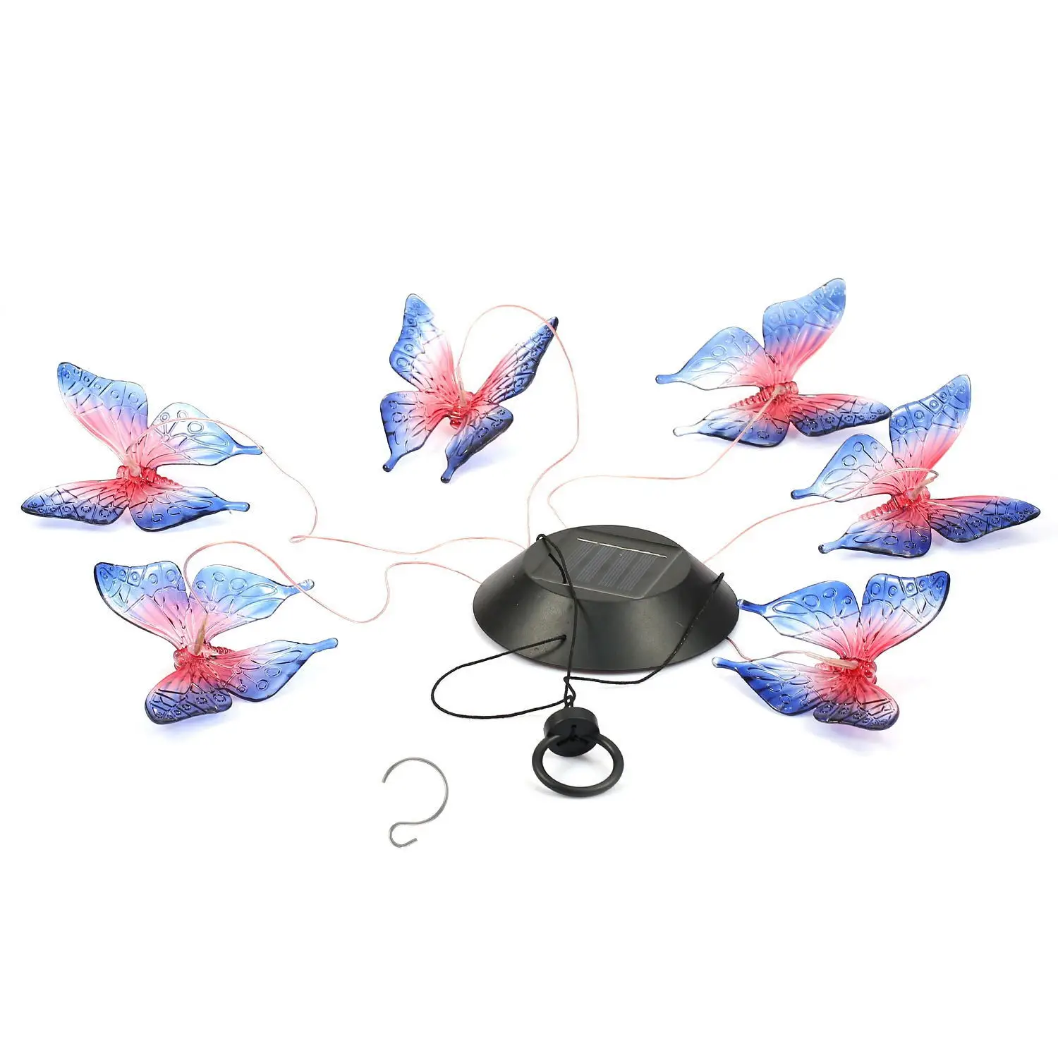 Solar Light Butterfly Windchime Light Rechargeable Christmas All Hallows' Day Party Atmosphere Landscape Balcony Decoration Lamp