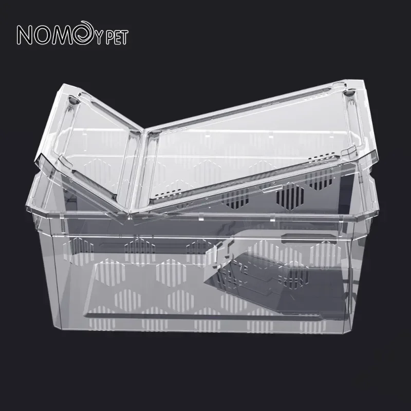 Transparent Breeding Box Vivarium with Balcony Reptile Tank Insect Spiders Tortoise Lizard Plastic Reptiles Feeding Supplies