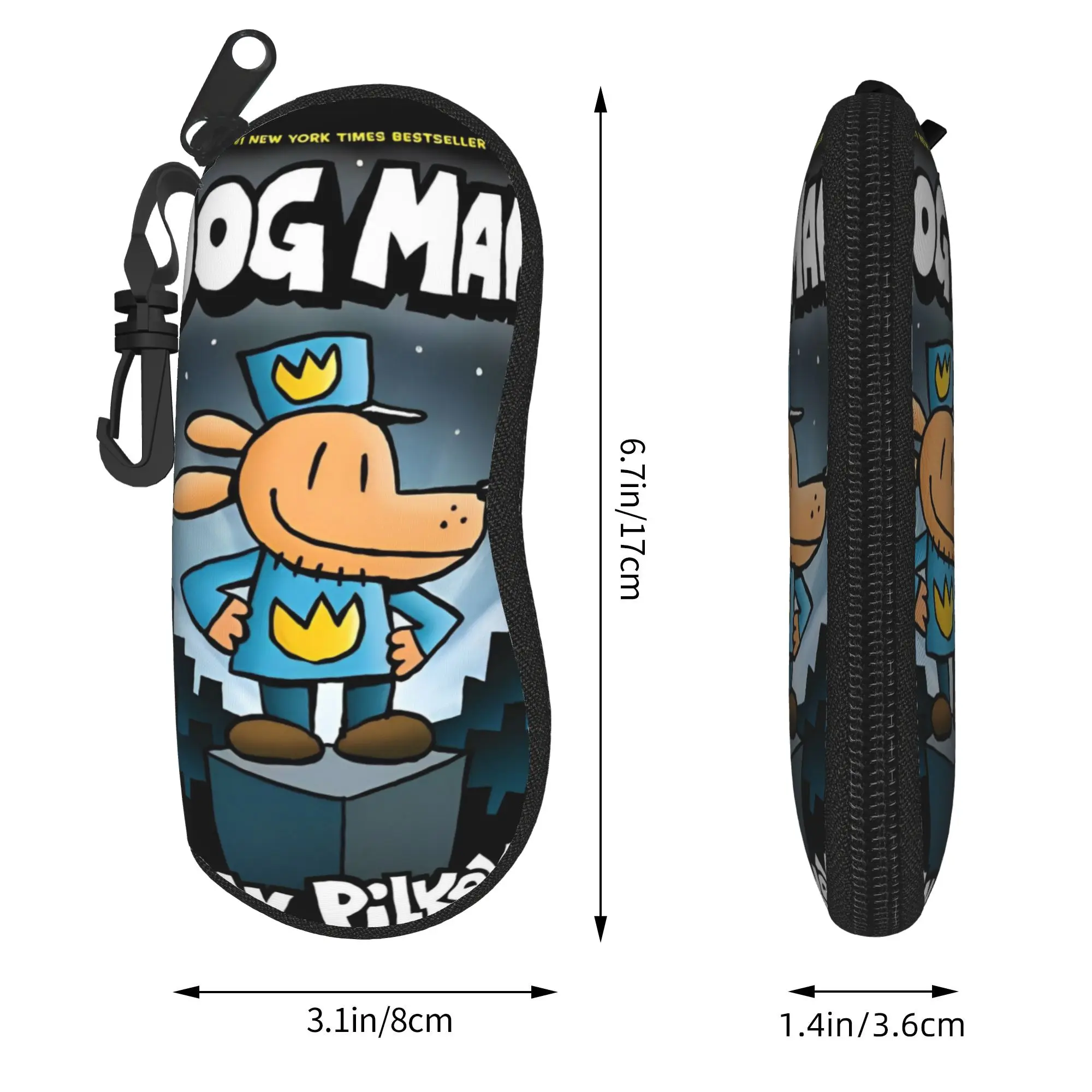 Dogman Collage Cool Manga Comic Dog Estojo para Óculos Bolsa Portátil para Óculos de Sol Unissex Protetor de Óculos Conveniente Bolsa para Óculos