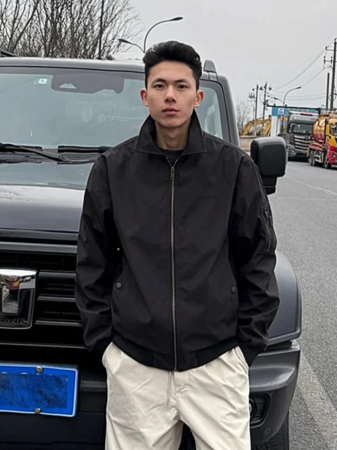 

Мужская бейсбольная куртка Cleanfit Bla ort Flight Jaet в американском стиле, приталенная, для подростков, осенняя, на молнии, с длинными рукавами