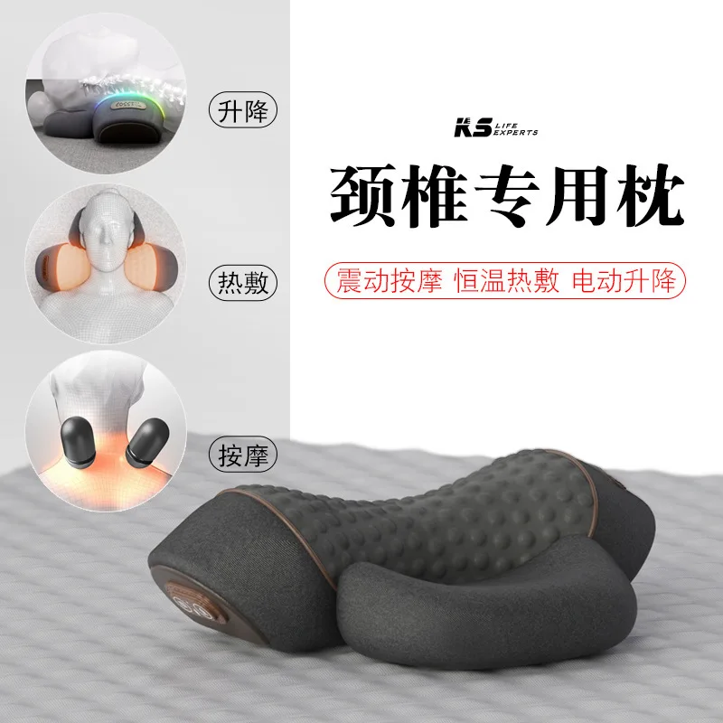 

Cervical Pillow for Neck Support and Spinal Alignment with Heat Therapy Massage Function Non-Traction Design Customizable